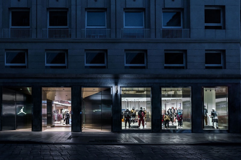 Inside Jordan World of Flight Milan Flagship store nike air swoosh footwear fashion retail
