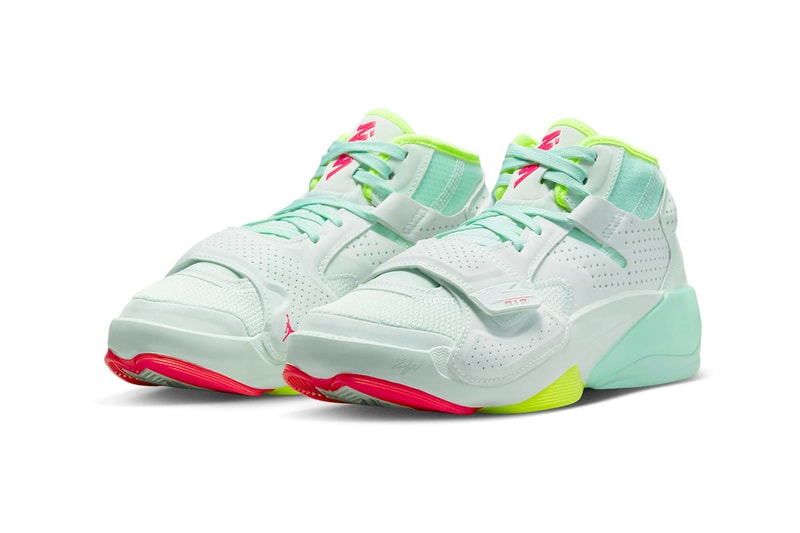 Официальный взгляд на Jordan Zion 2 «Barely Green» DO9161-367, весна 2023 г., Flash Crimson-Volt-Mint Foam Zion Williamson NBA баскетбол Нью-Орлеан Пеликанс