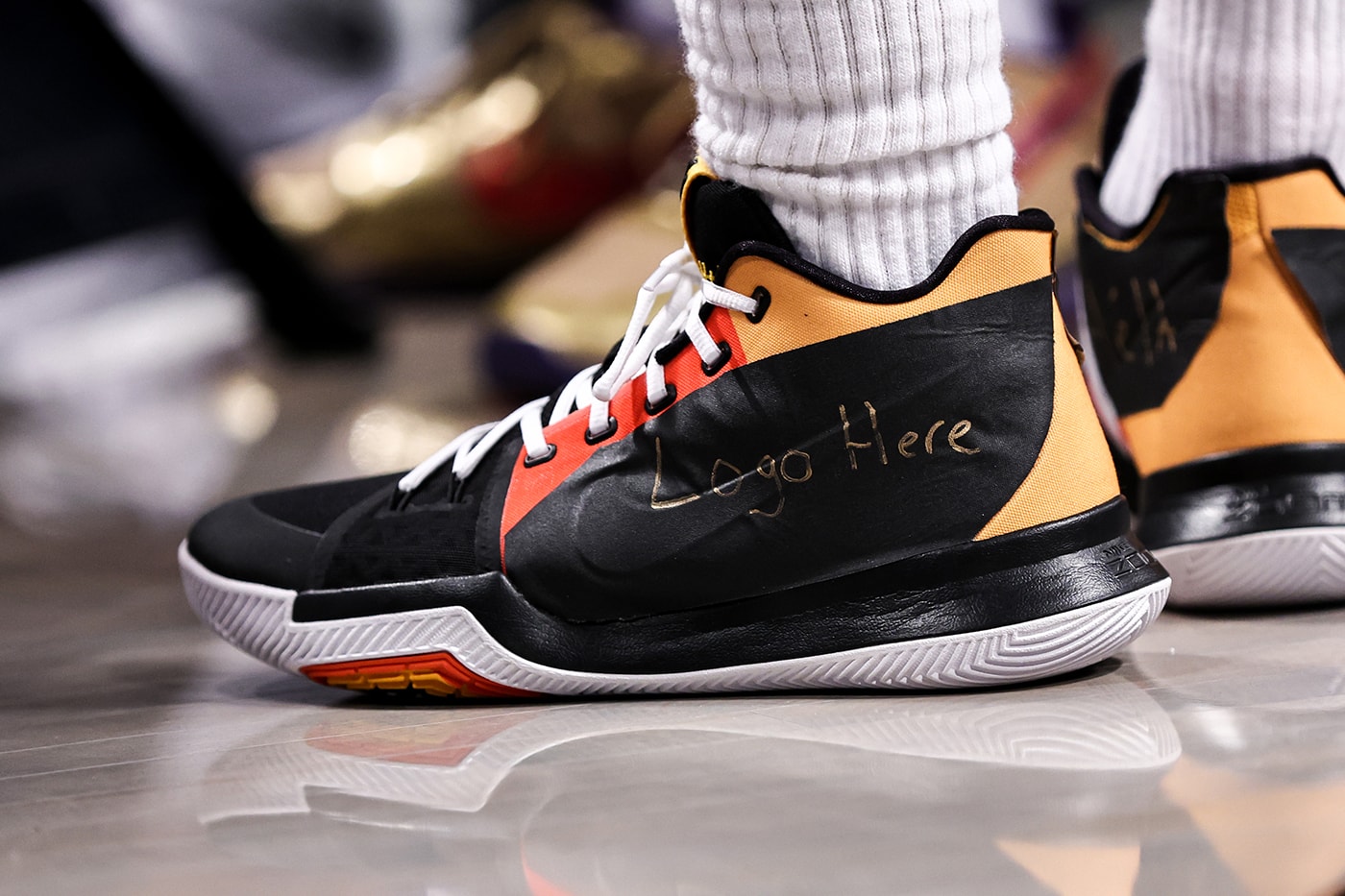 Kyrie Irving Starts Playing in Taped Over Nike Sneakers