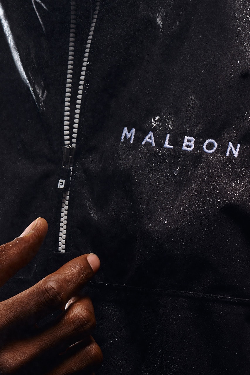 malbon golf footjoy waterproof collection rain jacket pullover base layer shell white black green blue