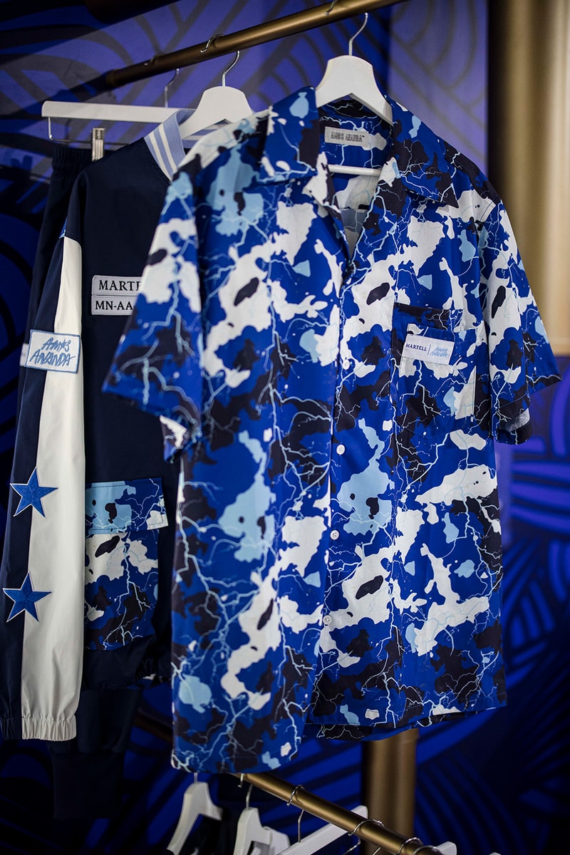 martell amos ananda streetwear capsule first look noblige blue camoflage lightning graphic culture cartell 2022