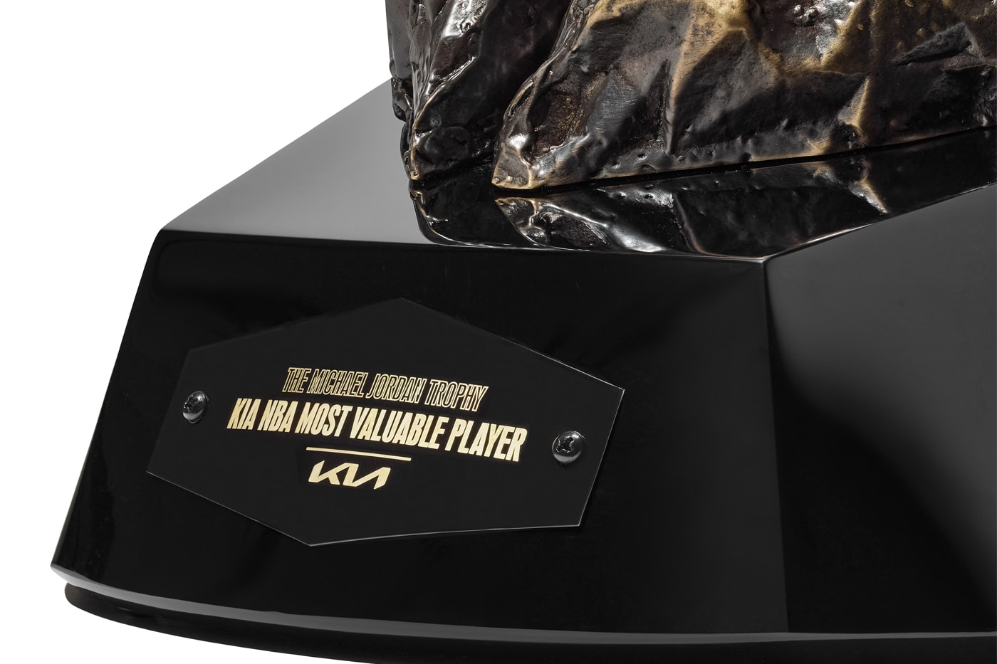 NBA Unveils Renamed Kia Performance Awards trophies michael jordan mvp jerry west Clutch Player of the Year Hakeem Olajuwon Wilt Chamberlain John Havlicek george mikan
