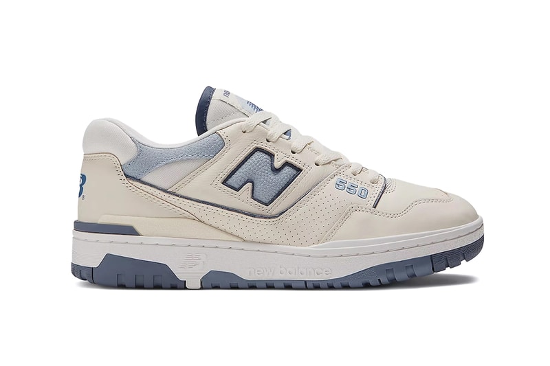New Balance 550 Vintage Indigo Sneaker Trainer Footwear Shoes NB Black with White Leather Mesh Blue Fall Winter 2022