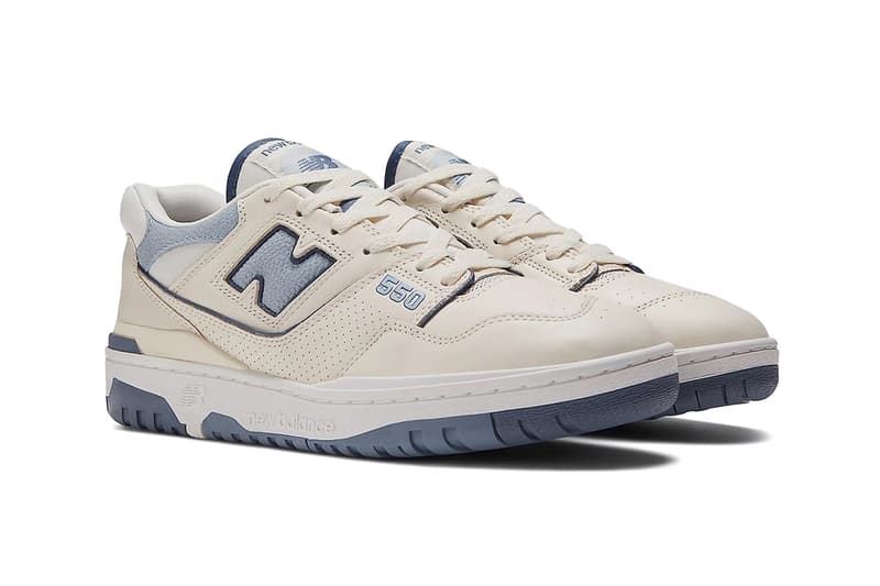 New Balance 550 Vintage Indigo Sneaker Trainer Footwear Shoes NB Black with White Leather Mesh Blue Fall Winter 2022