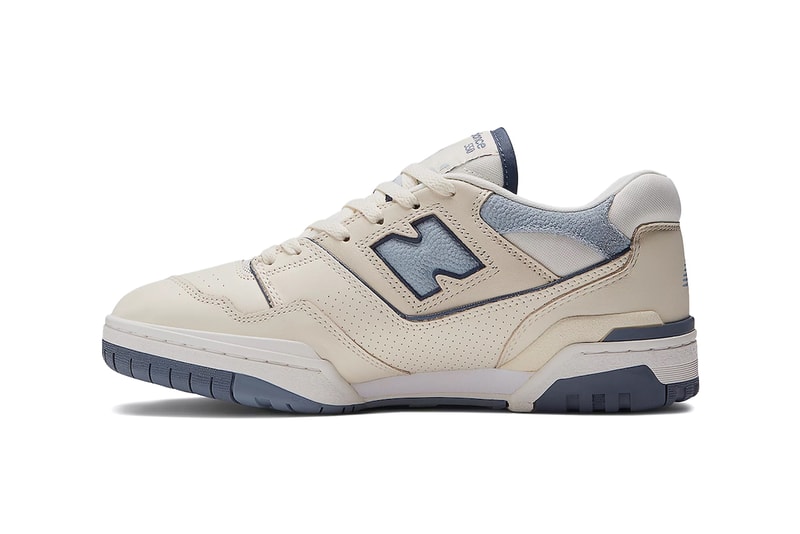New Balance 550 Vintage Indigo Sneaker Trainer Footwear Shoes NB Black with White Leather Mesh Blue Fall Winter 2022
