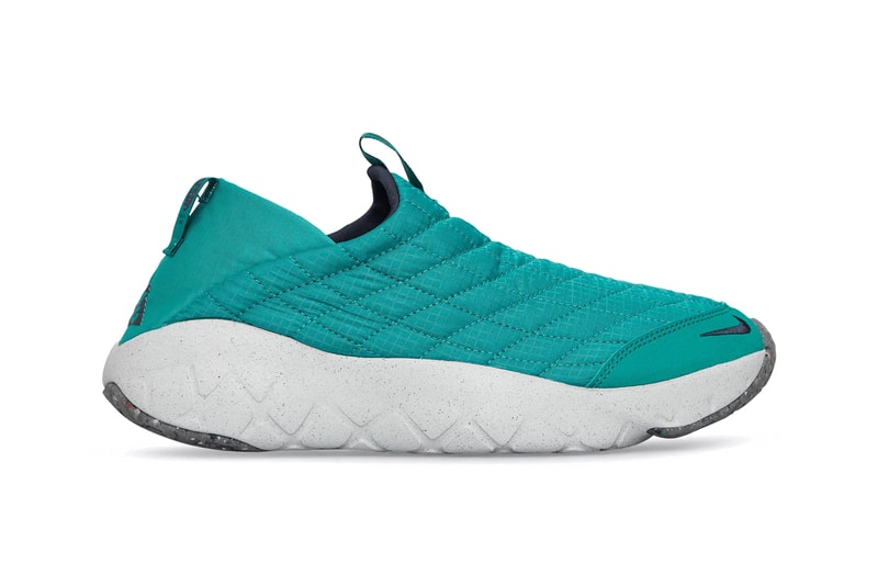 Nike ACG Air Moc 3.5 Green Sneaker Traction Trail Shoe Stretchy Heel Quilted Upper Swoosh Made on Earth Sneaker Footwear Trainer
