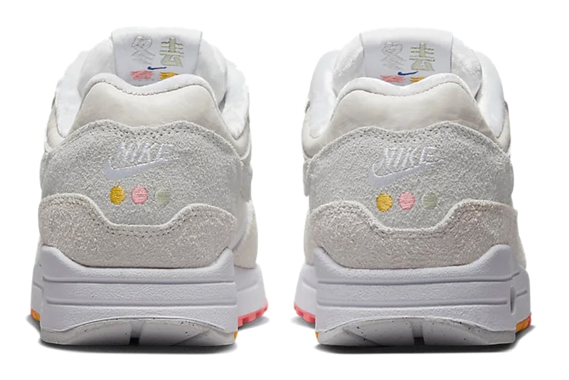 Nike Air Max 1 Neutral Grey Multi-Colored Swoosh Pom Pom Laces Shoes Sneakers Trainers Footwear Fashion Style Streetwear