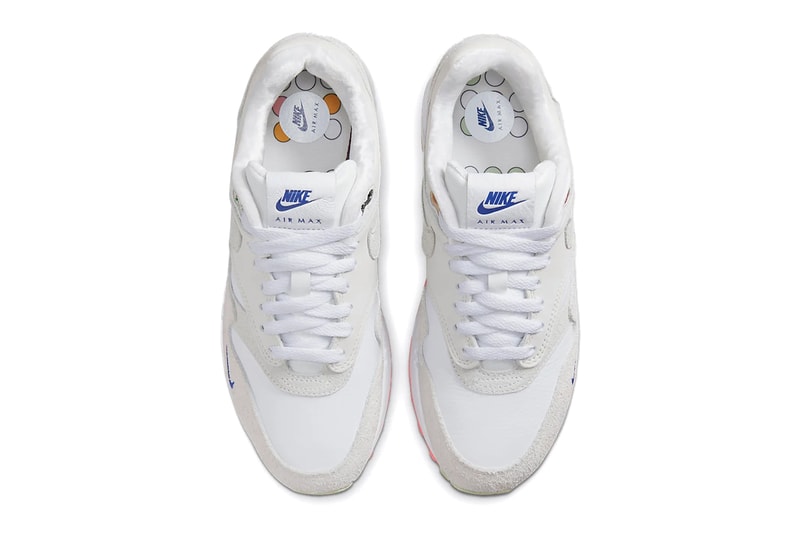 Nike Air Max 1 Neutral Grey Multi-Colored Swoosh Pom Pom Laces Shoes Sneakers Trainers Footwear Fashion Style Streetwear