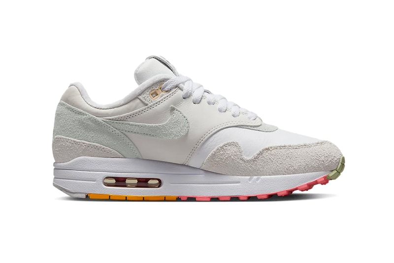 Nike Air Max 1 Neutral Grey Multi-Colored Swoosh Pom Pom Laces Shoes Sneakers Trainers Footwear Fashion Style Streetwear