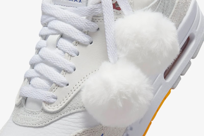 Nike Air Max 1 Neutral Grey Multi-Colored Swoosh Pom Pom Laces Shoes Sneakers Trainers Footwear Fashion Style Streetwear