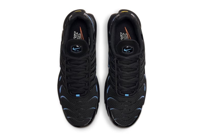 Nike Air Max Plus Adds a Black and University Blue Colorway to Its Lineup DM0032-005 swoosh technical shoe zoom 2023 runners sean mcdowell