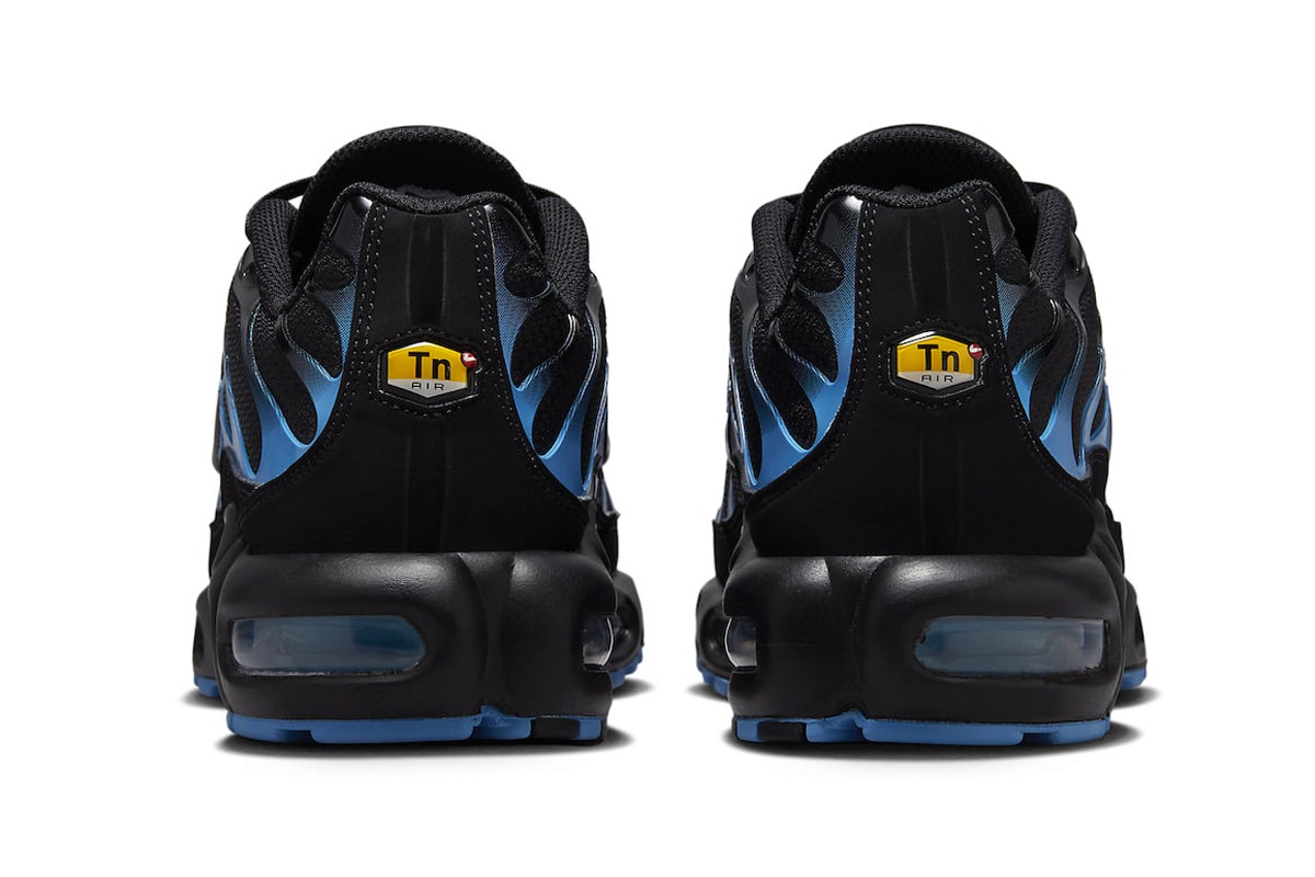 Nike Air Max Plus Adds a Black and University Blue Colorway to Its Lineup DM0032-005 swoosh technical shoe zoom 2023 runners sean mcdowell
