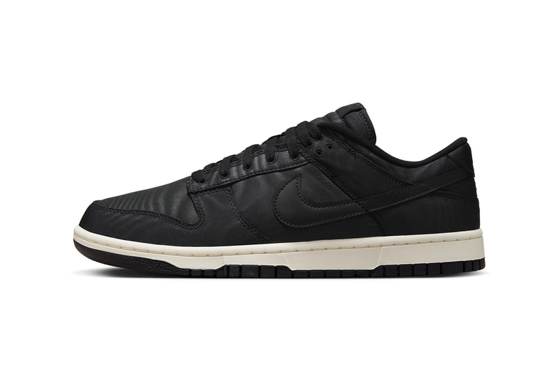 On-Feet Look at the Nike Dunk Low "Black Canvas" DV7211-001 shoes sneakers low tops swoosh skater shoes 2023  Nike Dunk Low Black Canvas DV7211-001 Release Info