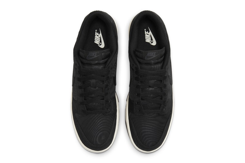 On-Feet Look at the Nike Dunk Low "Black Canvas" DV7211-001 shoes sneakers low tops swoosh skater shoes 2023  Nike Dunk Low Black Canvas DV7211-001 Release Info