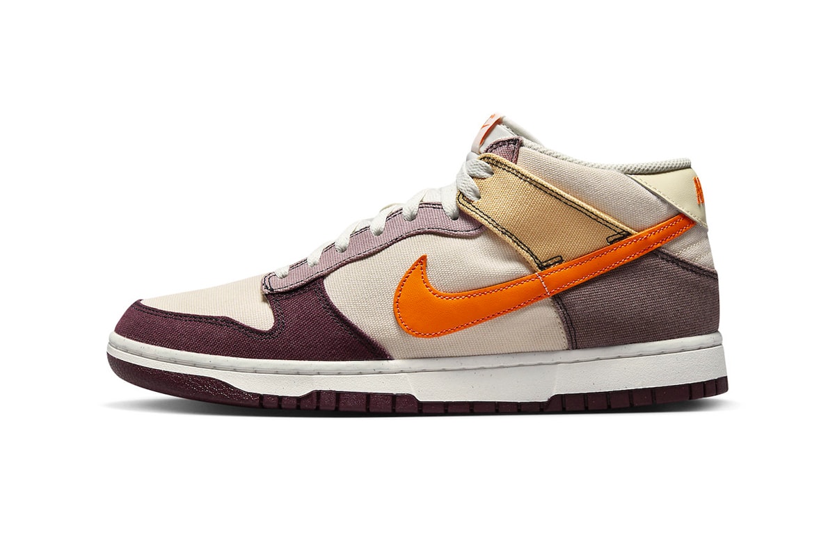 Official Images of the Nike Dunk Mid "Coconut Milk" DV0830-101 vivid Orange-Celestial Gold-Plum Eclipse-Sail-Night Maroon spring 2023