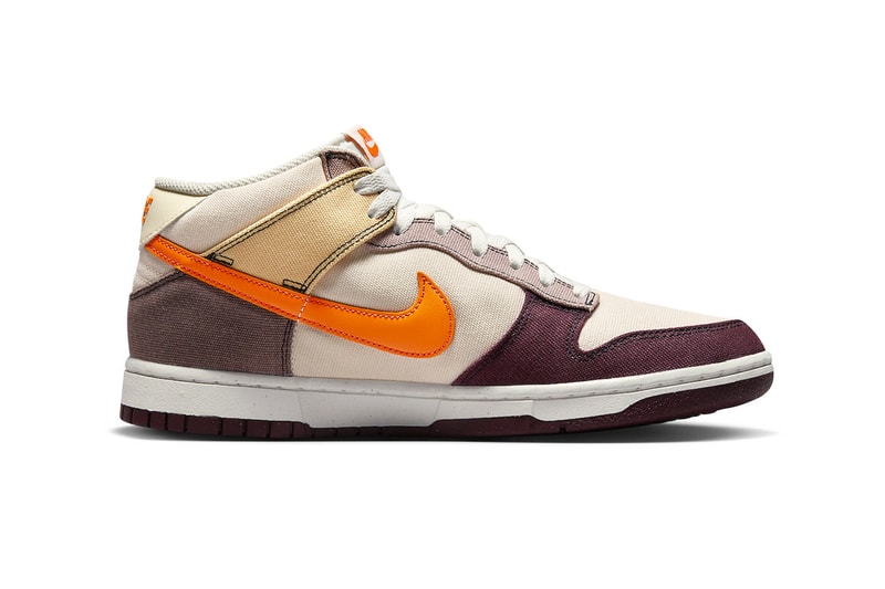 Official Images of the Nike Dunk Mid "Coconut Milk" DV0830-101 vivid Orange-Celestial Gold-Plum Eclipse-Sail-Night Maroon spring 2023