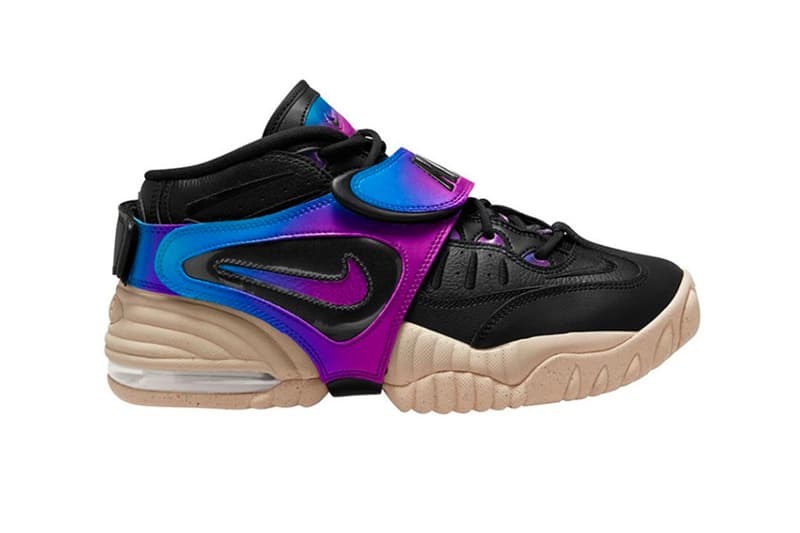 Nike Air Adjust Force white metallic black clear black multi iridescent blue purple mid top release info date price 