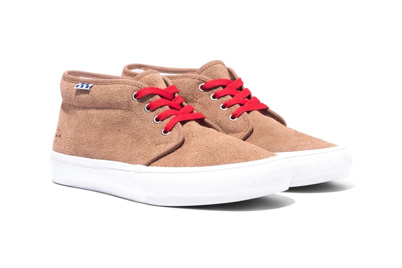 Noah Vans skate chukka collaboration red tan green white checkerboard release info date price