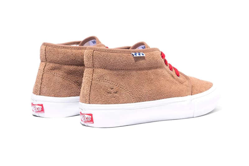 Noah Vans skate chukka collaboration red tan green white checkerboard release info date price