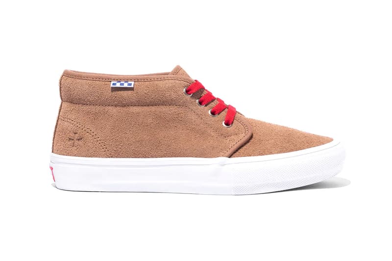 Noah Vans skate chukka collaboration red tan green white checkerboard release info date price