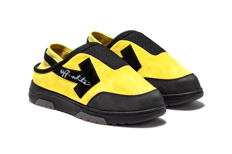 Off-White™ Out of Office Mule HBX Virgil Abloh Ib Kamara Black Yellow Footwear Release Information Drops Cozy 