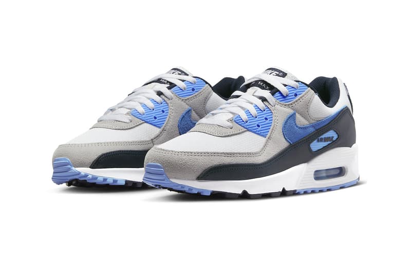 Nike Air Max 90 UNC spring 2023 white university blue dark obsidian 130 USD release info date price