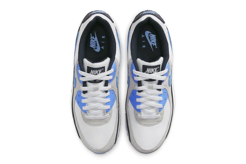 Nike Air Max 90 UNC spring 2023 white university blue dark obsidian 130 USD release info date price