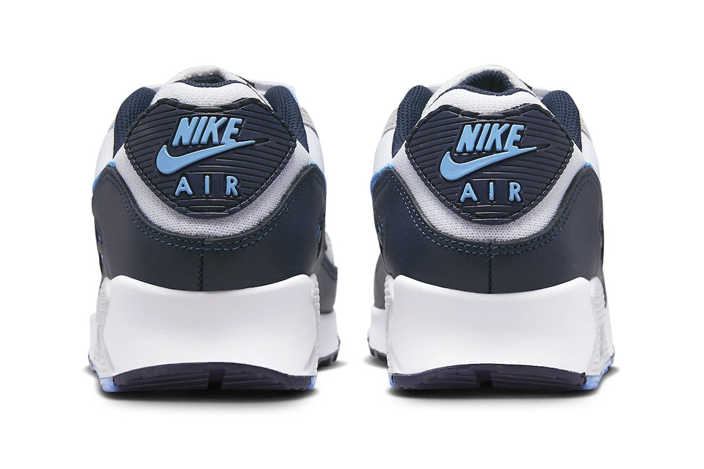 Nike Air Max 90 UNC spring 2023 white university blue dark obsidian 130 USD release info date price