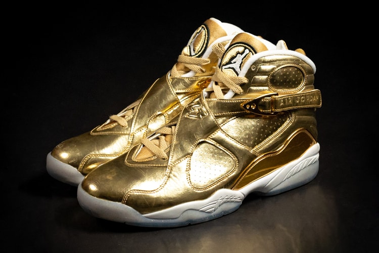 Detailed Look at a Golden OVO x Air Jordan 8 Sample Gifted to Drake