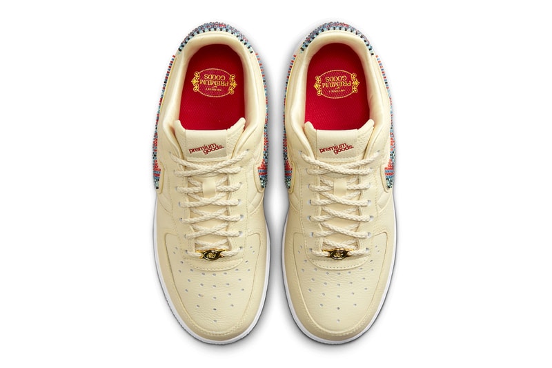 Another Premium Goods x Nike Air Force 1 Low Collaboration Has Surfaced Flat Opal/Multi-Color-White DV2957-200 swoosh low tops beaded textured leather