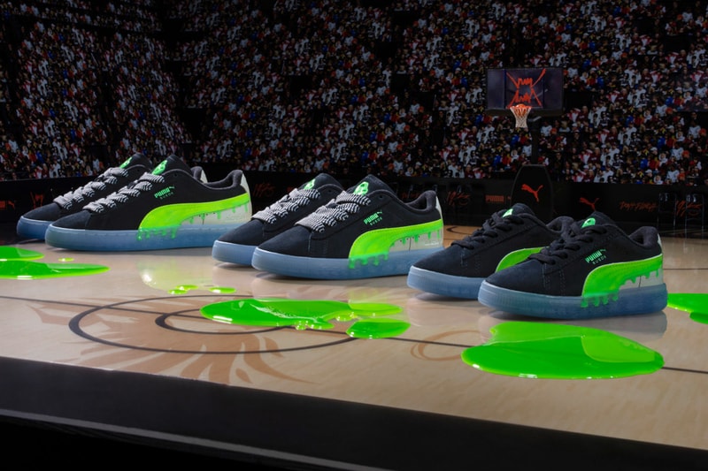 Nickelodeon PUMA Slime Collection Collaboration PUMA Suede PUMA Roma Green Black White Blue December 21 