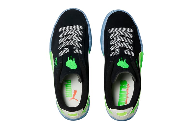 PUMA e Nickelodeon se unem na coleção de tênis 'Slime' 7 Nickelodeon PUMA Slime Collection Colaboração PUMA Suede PUMA Roma Verde Preto Branco Azul 21 de dezembro