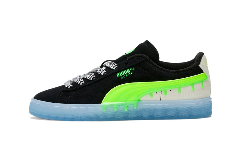 Nickelodeon PUMA Slime Collection Collaboration PUMA Suede PUMA Roma Green Black White Blue December 21 