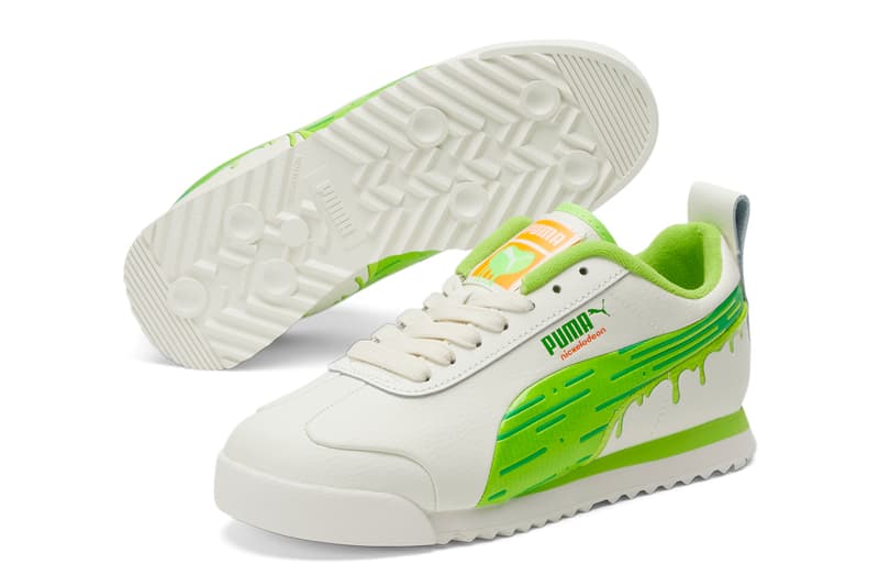 Nickelodeon PUMA Slime Collection Colaboração PUMA Suede PUMA Roma Verde Preto Branco Azul 21 de dezembro