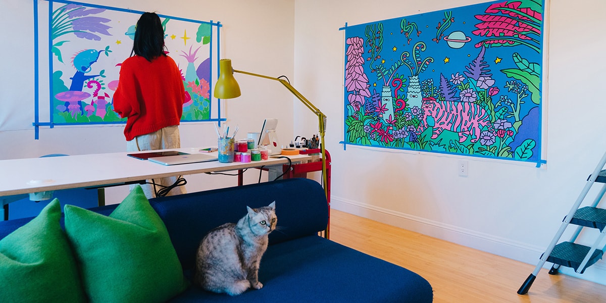 studio visits ton mak puma interview flabjacks suede mayu she moves us fuzzy cactus park happy doing nothing garden of rest
