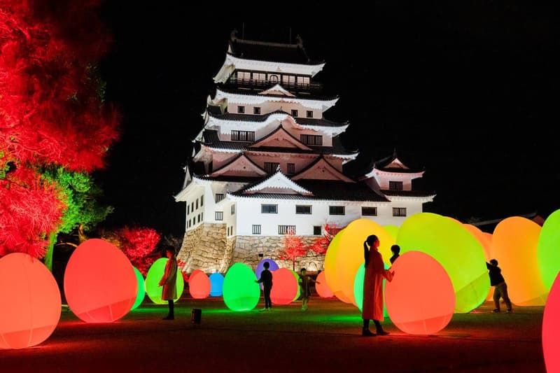 teamlab digitized fukuyama castle hiroshima edo autonomous resonating light orbs castle walls sketch generals exhibitiopn info dates