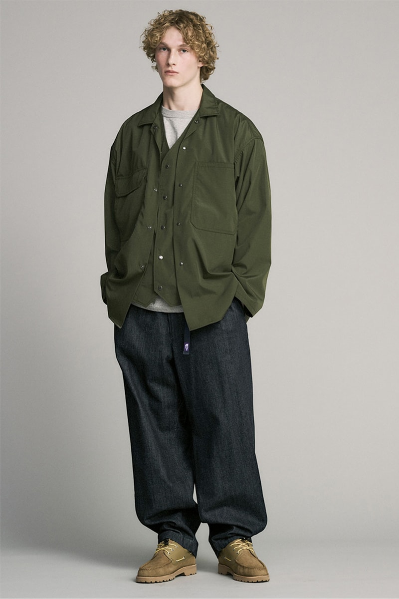 The North Face Purple Label Debuts Layered and Cozy SS23 Collection lookbooks nanamica fisherman vests rain jackets windbreakers sweaters chore jacket windproof waterproof