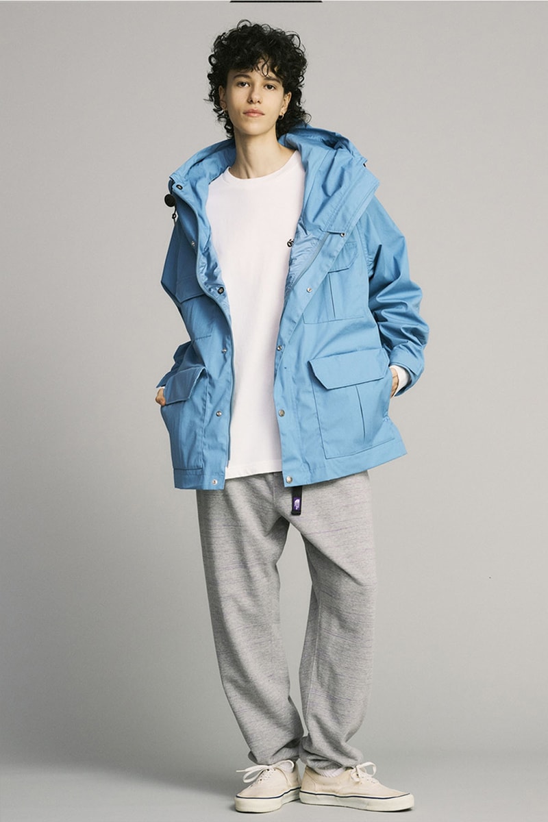 The North Face Purple Label Debuts Layered and Cozy SS23 Collection lookbooks nanamica fisherman vests rain jackets windbreakers sweaters chore jacket windproof waterproof