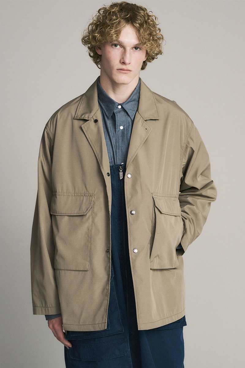 The North Face Purple Label Debuts Layered and Cozy SS23 Collection lookbooks nanamica fisherman vests rain jackets windbreakers sweaters chore jacket windproof waterproof