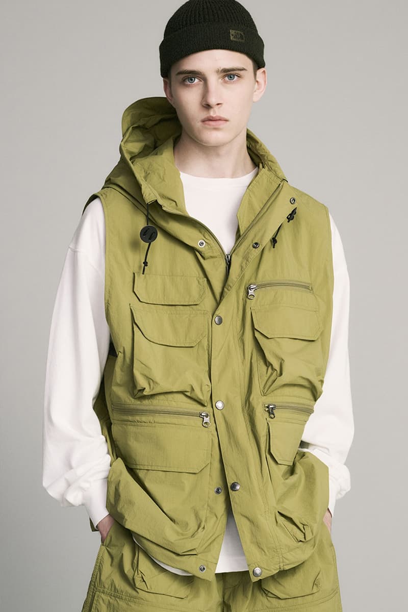 The North Face Purple Label Debuts Layered and Cozy SS23 Collection lookbooks nanamica fisherman vests rain jackets windbreakers sweaters chore jacket windproof waterproof