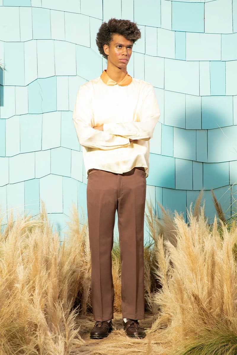 tyler the creator le fleur leather jacket cardigan pleated trouser mohair sweater vest digi shirt round collar puffer jacket fragrance french waltz scarves glasses combs 