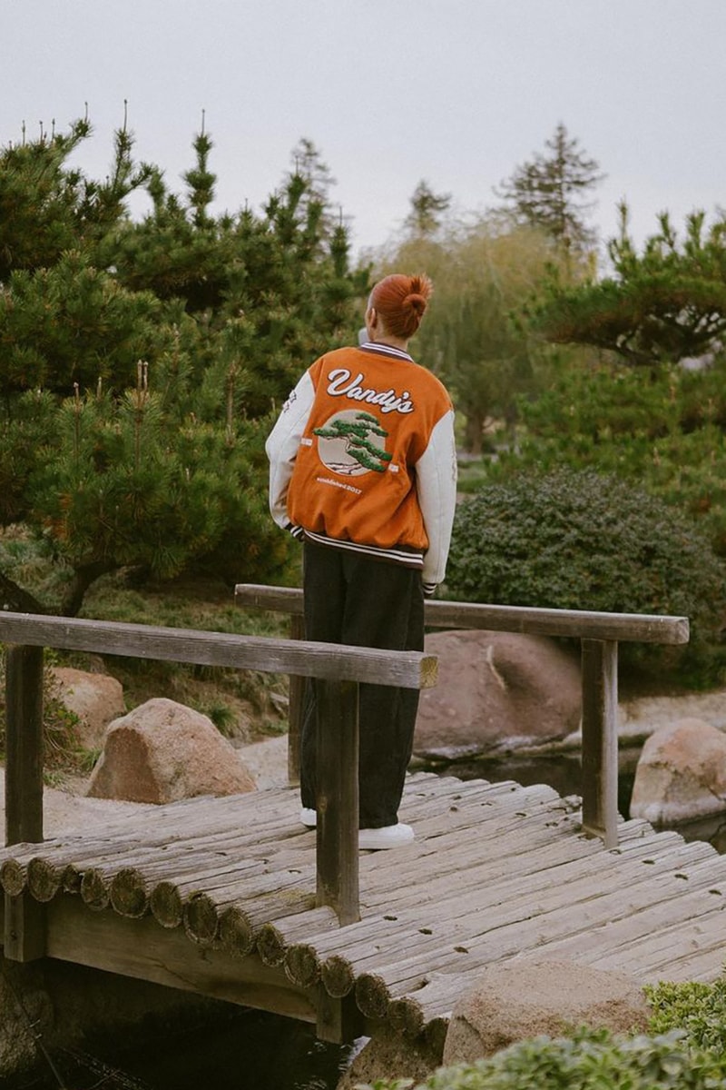 Vandy the Pink East to West Bonsai Varsity Jacket