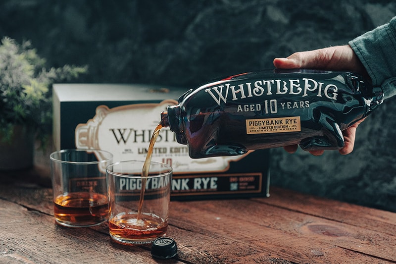 WhistlePig Whiskey 10-year-old PiggyBank Rye Whiskey release Vermont alcohol spirits Vermont