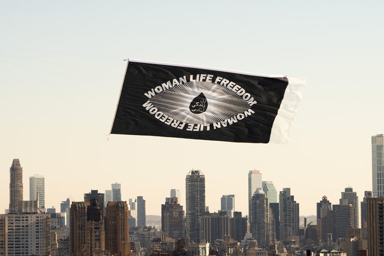 "Woman Life Freedom" Banner Flies Across New York City