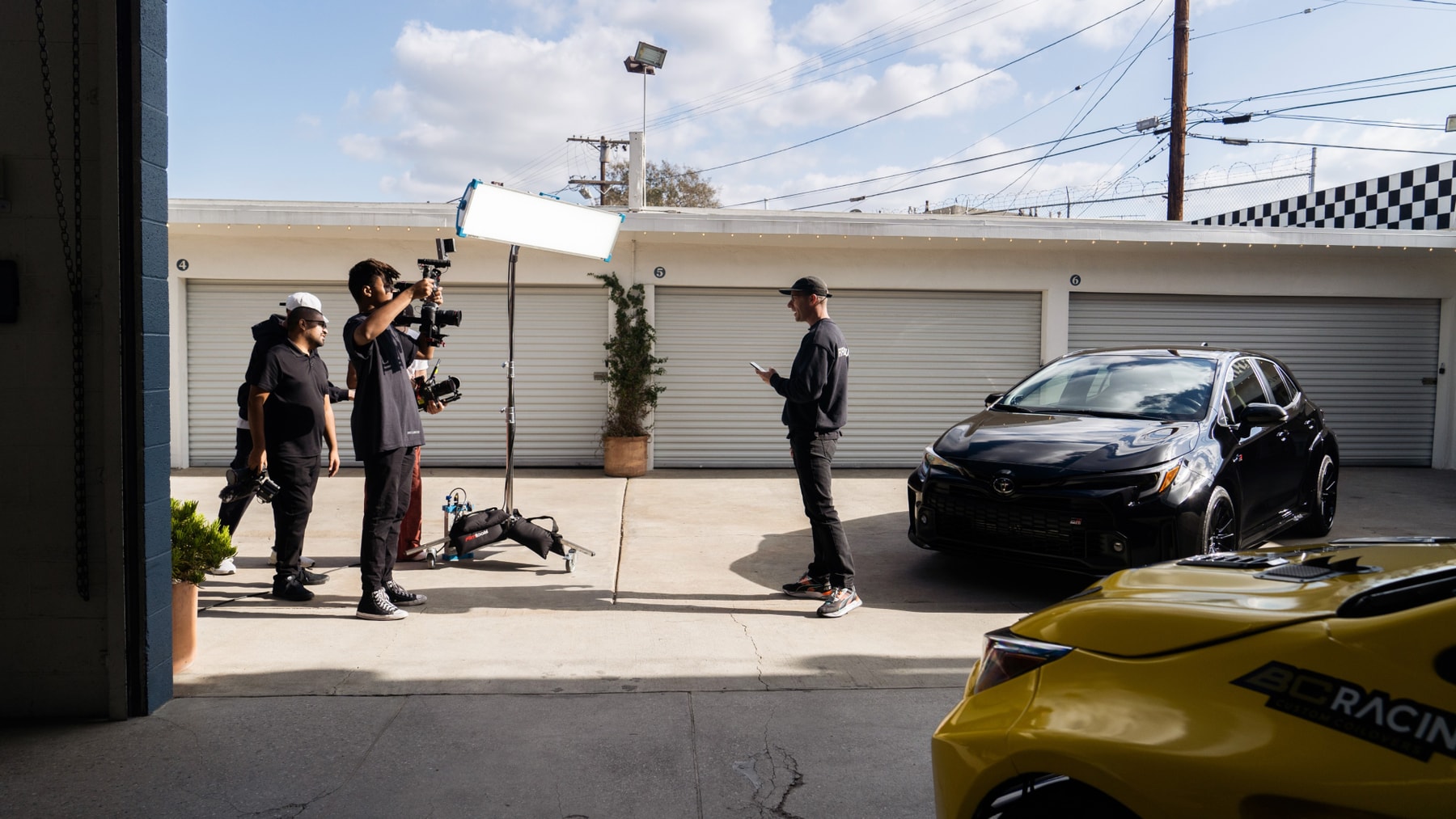 Garage Visits Profiles Race Service Toyota GR Corolla content creators hispanic carlos uriostegui jorge ramos