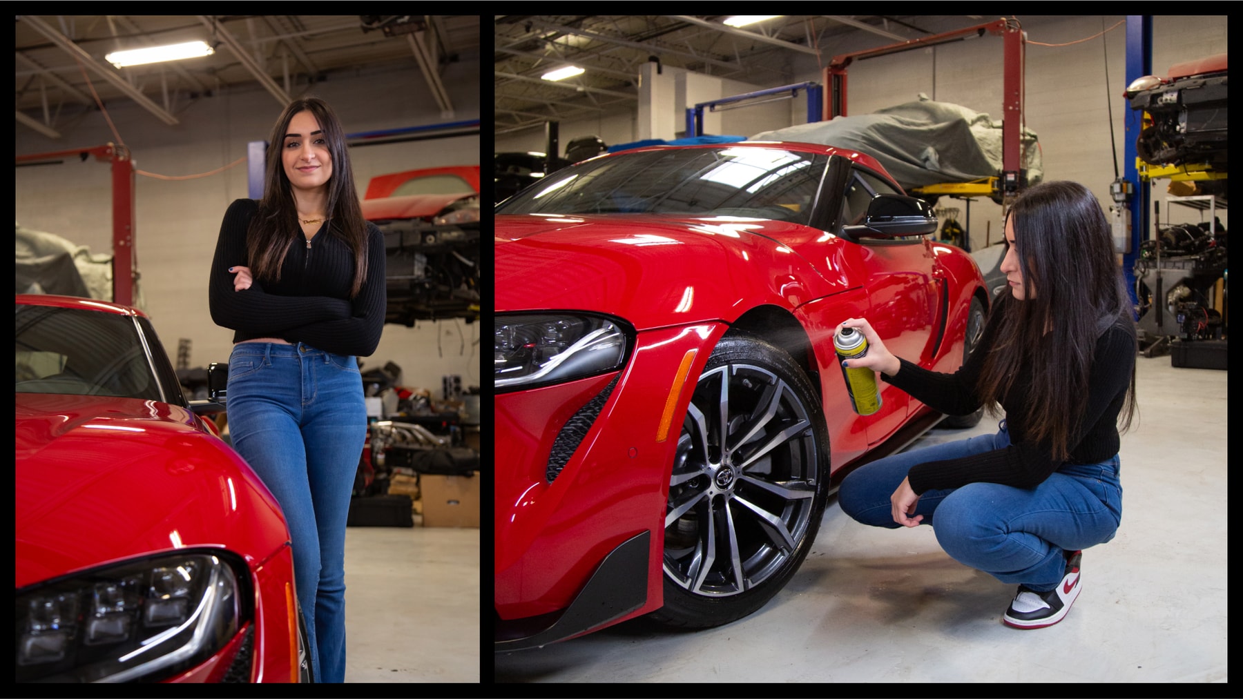 How to Detail a Car With the Toyota GR Supra Christina Roki red step by step wash car show