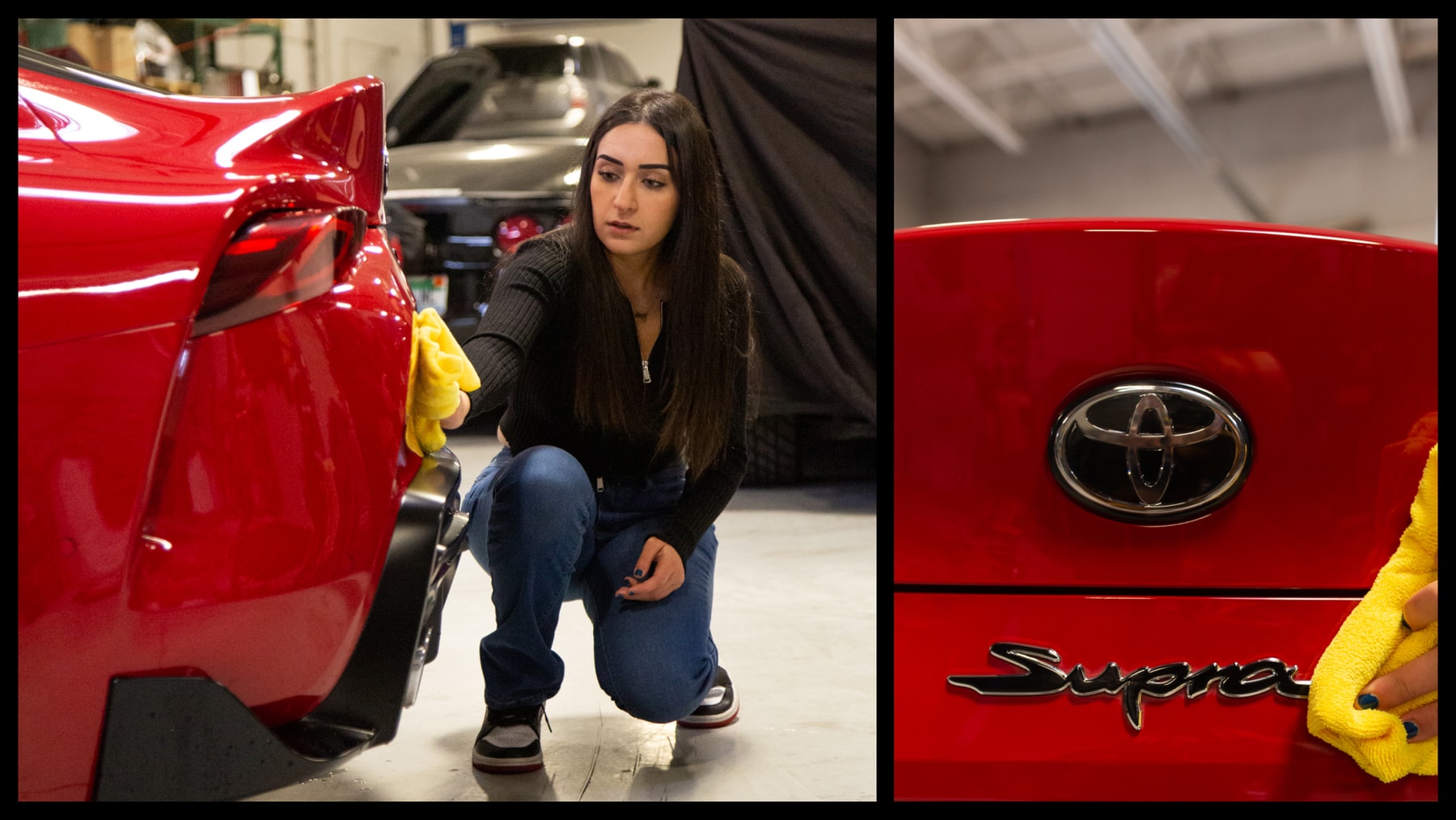 How to Detail a Car With the Toyota GR Supra Christina Roki red step by step wash car show