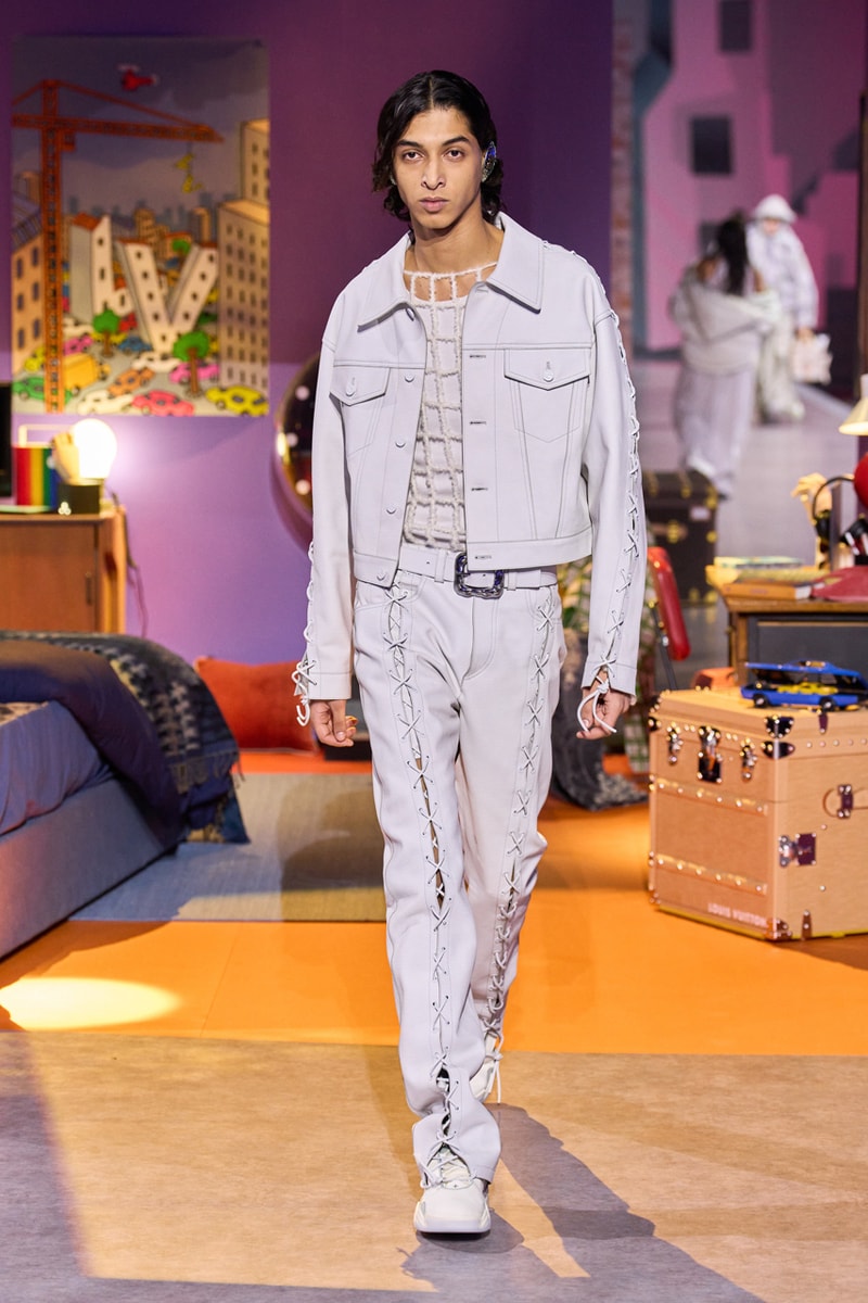 Louis Vuitton colm dillane kidsuper pfw fw23 collection paris fashion week fall winter 2023 virgil abloh youthful colors vivid vibrant rosalia
