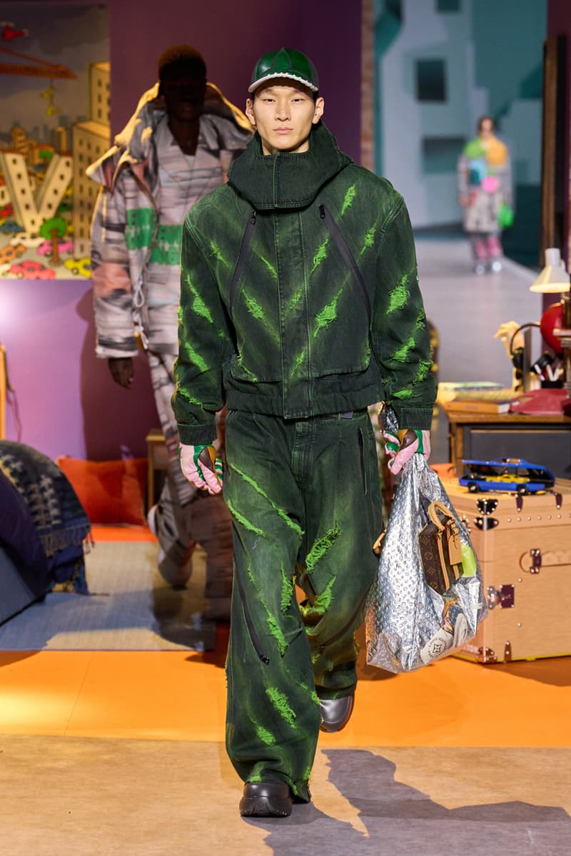 Louis Vuitton colm dillane kidsuper pfw fw23 collection paris fashion week fall winter 2023 virgil abloh youthful colors vivid vibrant rosalia