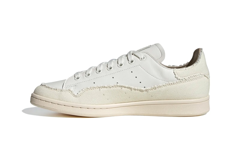 adidas Stan Smith Recon Three Stripe Sneaker Core White Cream White Shoe Trainer Footwear Fashion Style Rubber Outsole